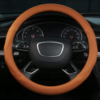Cayenne Orange Leather Steering Wheel Cover Universal 15 inch