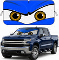 Car Windshield Sun Shade, Universal Fit Full-Size SUV Pickup, Monster Blue | 63 x 33.86" Large Foldable Windshield Cover, Foldable Front Window Sunshade, UV Heat Blocker, Cute Eyes Series
