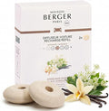 Car Diffuser Refill Set, Black Angelica | Bergamot Tuberose Vanilla Notes, 2 Ceramic Inserts, Fits Vent Clips, 4-Week Diffusion, Made in France