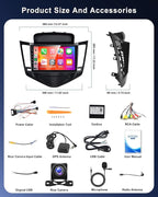 [8Core 6G+128G] Android Car Radio Stereo for Chevrolet Chevy Cruze 2009 2010 2011 2012 2013 2014 2015, Wireless Carplay Android Auto, 5G-WiFi GPS, 9" Touch Screen, Bluetooth AHD Backup Camera