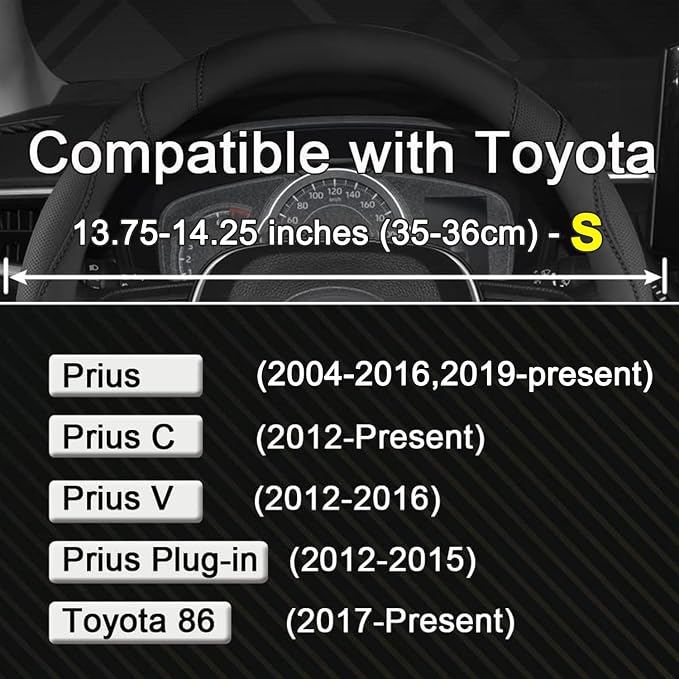 Customized Auto Car Steering Wheel Cover for Toyota Prius,86,13.75-14.25 inch