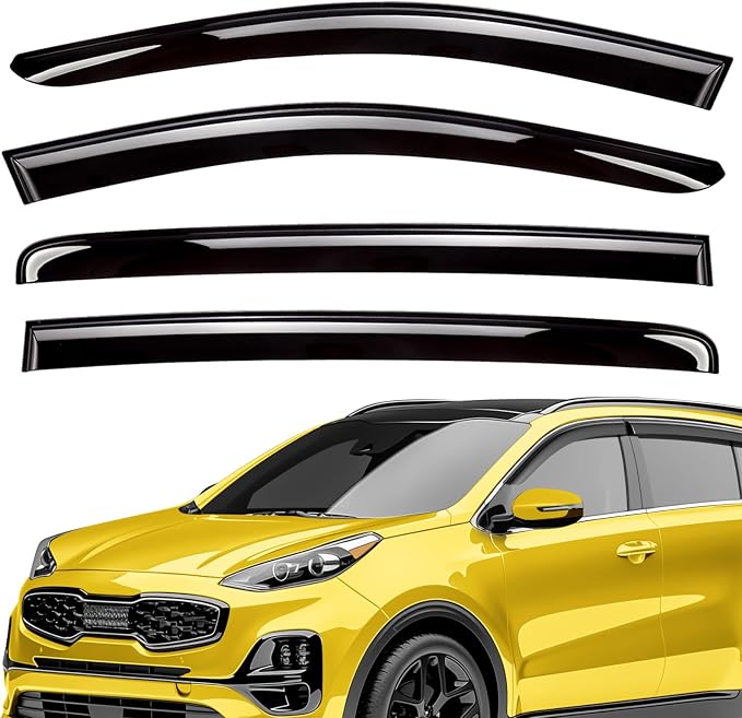 Extra Durable Window Deflectors in-Channel Window Visors Rain Guards Fit for Kia Sportage 2017-2022, Sun Visors, Wind Vent for Shades, Exterior Car Accessories - 4pcs. AG0090