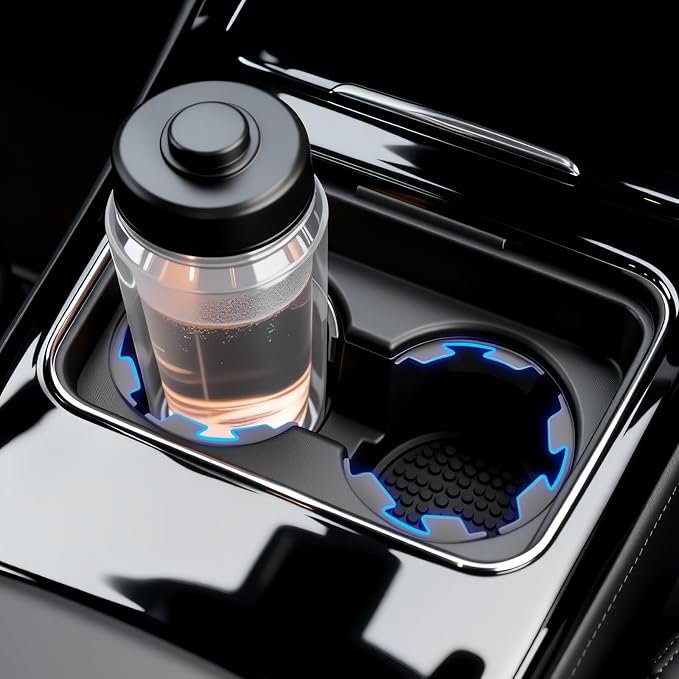 6PCS Upgraded Silicone Car Cup Holder Insert with Arc Leaf Design,Soft Cupholder Insert for Car to Reduce Cup Sliding & Shaking,Large Adhesive Backing Cups Holder Inserts for Cars