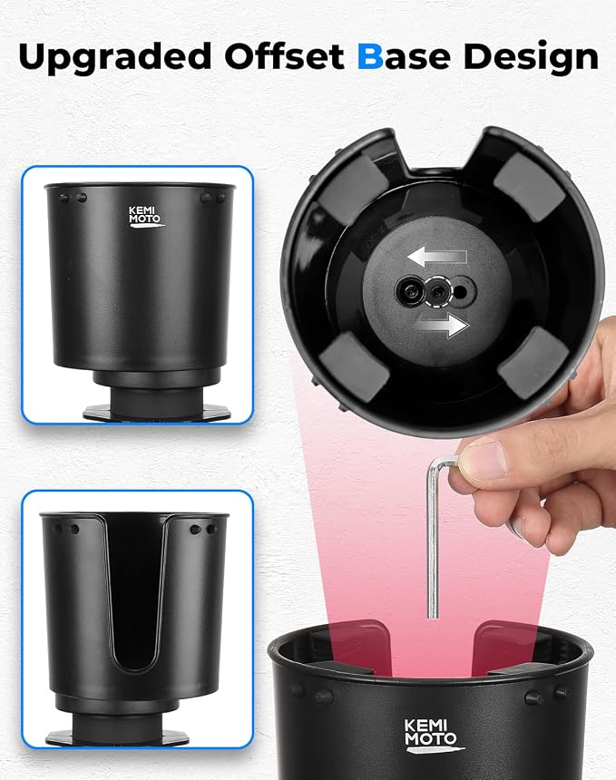 Upgraded Car Cup Holder Expander Long Base Model, Compatible with Hydro Flasks Yeti Stanley, Large Cup Holder Adapt 18-40oz Bottles, Fits for Universal Vehicles, Golf Carts, UTVs