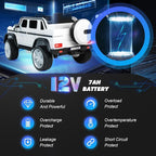 JOYLDIAS Kids Ride On Cars, Licensed Mercedes-Benz Maybach G650S, 12V7AH Battery Powered Toy Electric Car for Kids W/LED Underglow Lights, Remote Control,2 Motors, 3 Speeds,Music,Bluetooth,Horn, White