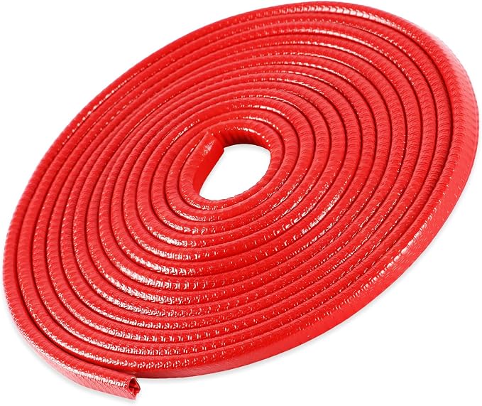16.4Ft (5M) Car Door Edge Guard, No Glue Car Door Entry Guard Protective Strip, Rubber Edge Trim Car Door Protector, Applicable to Car, Truck, SUV and ATV, Car Exterior Accessories（Red）