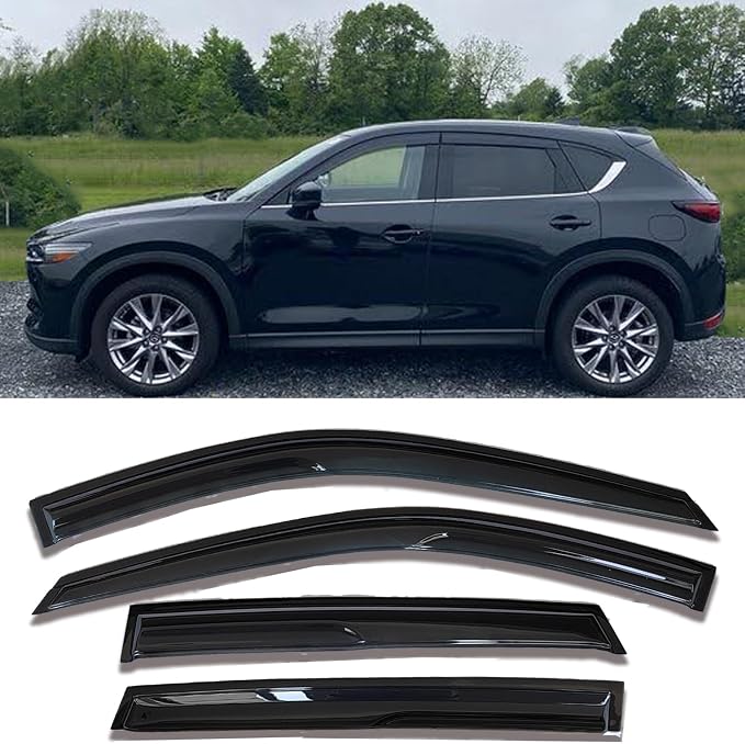 Side Window Visors rain Guards Vent Deflectors Compatible with Mazda CX-5 CX5 2017-2025, Vent Deflector Window Rain Guard Sun Shade Visors, Car Accessories 4PCS