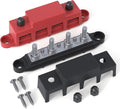 Bus Bar 12V 250A Power Distribution Block 4 x 5/16"(M8) Studs | Marine Bus Bar, 12 Volt Battery Busbar, Terminal Block, Automotive, Car, Boat, Solar Wiring, Positive & Negative