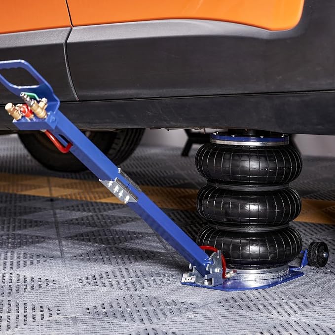 Air Jack, 3 Ton/6600 lbs Triple Bag Air Jack, Airbag Jack with Six Steel Pipes, Lift up to 17.7", 3-5 s Fast Lifting Pneumatic Jack, with Adjustable Long Handles for Cars