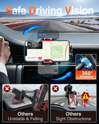 Phone Holders for Your Car Ultimate Military-Grade Car Phone Holder Mount【Patent & Safety Certs】 Upgraded Shockproof Truck Air Vent Phone Mount for iPhone 17 Pro Max 16 Samsung Android,Red