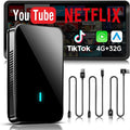 Magic CarPlay Box, Wireless CarPlay Adapter Supports for Netflix/YouTube/TF Card, AI Box Carplay, Plug & Play, Drivechat with AI Skills, Dual WiFi, Bluetooth, Fits for OEM Wired CarPlay Cars