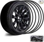 Black 20" Rim Protector, Aluminium Alloy Wheel Protection Ring, Wheel Rim Protector Strips for Curb Rash Prevention, Universal Wheel Accessories for Cars, Trucks, SUVs & Tesla All Models, 4PCS
