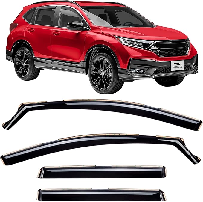 Voron Glass in-Channel Extra Durable Rain Guards for Honda CR-V (CRV) 2017-2022, Window Deflectors, Vent Window Visors, 4 Pieces - 200930