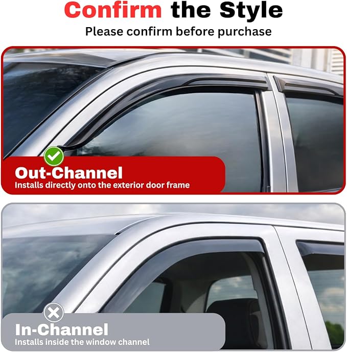 KPY Rain Guards Fit for 2007-2018 Jeep Patriot, Out-Channel Window Visors Vent Wind Deflectors 4PC, Car Accessories for 07-18 Patriot