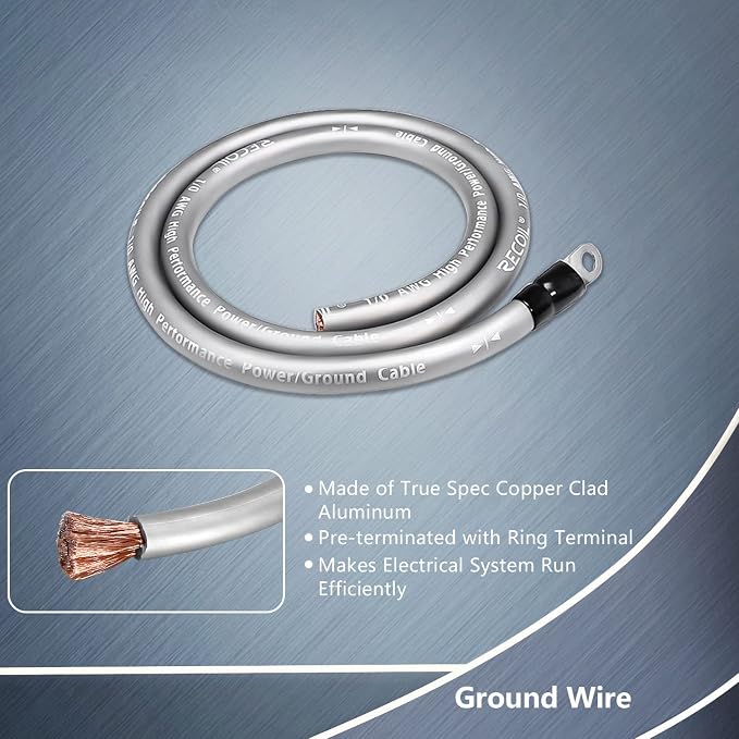 RBG3 True Spec 1/0 Gauge Wire Big 3 Amp Wiring Upgrade Kits for Car Audio Systems