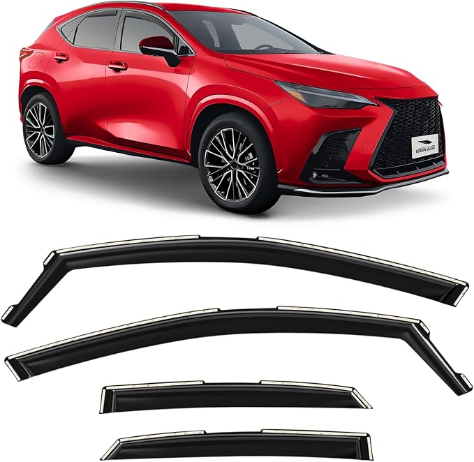 Voron Glass in-Channel Extra Durable Rain Guards for Lexus NX 2022-2026, Window Deflectors, Vent Window Visors, 4 Pieces - 201183