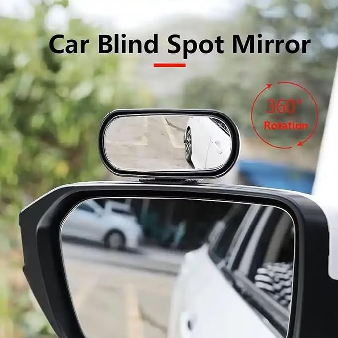 360 ° HD Blind Spot Car Mirror 2Pcs Blind Spot Car Rearview Stick on Mirror | Rectangular Adjustable Blindspot Convex Wide Angle Side Rearview Mirror for Car,Truck,SUV