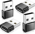 𝟒𝐏𝐚𝐜𝐤 𝐔𝐩𝐠𝐫𝐚𝐝𝐞𝐝 USB to USB C Adapter,Type-C Female to A Male Charger Converter for iPhone 17 Charger,iWatch Ultra SE 9 10 11,iPhone 17 Pro Max 16 15 14,Samsung S25,AirPods,iPad,Car,Xbox