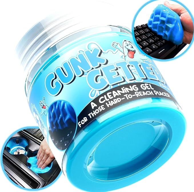 Cleaning Gel for Those Hard to Reach Places, Automotive Cup Holder Electronic Keyboard Office, Slime Gel Cleaner Dust Crumb Removal (Jar, Blue, 3.5oz)
