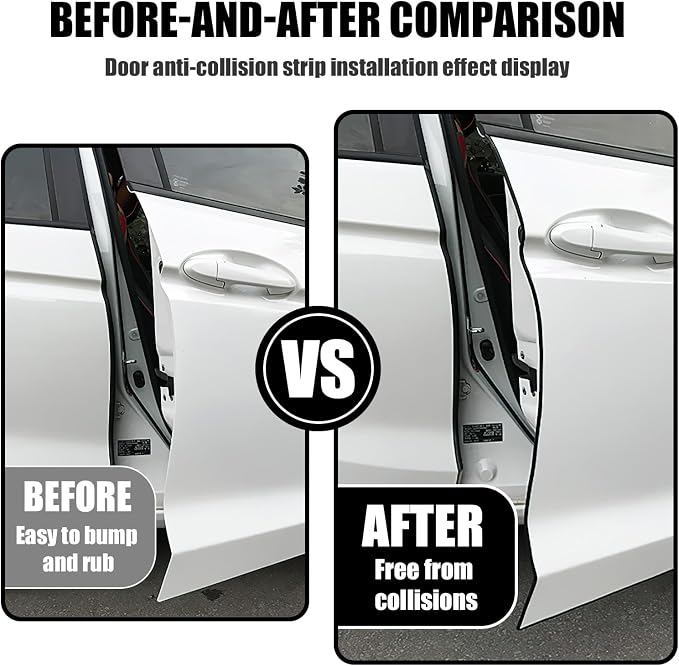 Car Door Edge Guard, 16.4Ft (5M) U Shape Rubber Seal Edge Trim Vehicle Door Protector, Anti-Collision Automotive Protection Door Edge Guard Trim, Universal Car Accessories (Transparent)