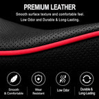 Car Steering Wheel Cover Full Surround - Soft Breathable Anti-Slip Heavyweight Safety Cover, Thick Cushioned Sports Style Universal Fit for Auto Truck SUV (Black/Red)
