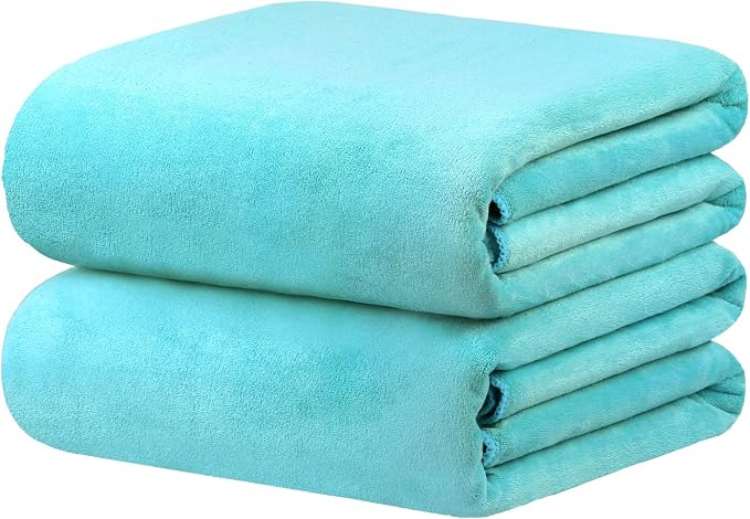 Microfiber Bath Sheet Towels, 2 Pack, 40" x 80", Aquamarine | Hanging Loop, Soft, Absorbent & Quick Dry, Lint Free, Fade Resistant, for Spa, Sauna, Swimming, Pool, Yoga