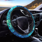 Green Bohemian Flower Steering Wheel Protection for Automotive Steering Wheel Covers, Sweat Absorption Comfort Grip for Driver Women Men