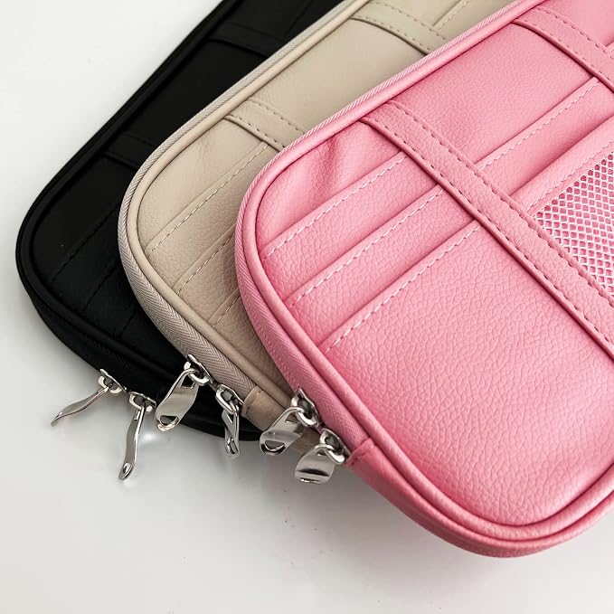 Car Sun Visor Organizer Auto Interior Accessories Visor Pocket Organizer Car Truck Visor Storage Pouch Holder with Multi-Pocket Double Zippers New (Pink)