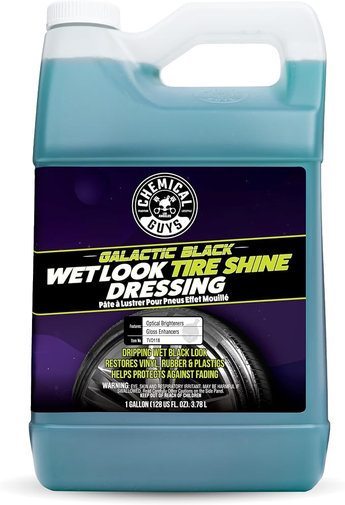Galactic Black Wet Look Tire Shine Dressing, for a Whole New Level of Shine and Depth of Black, Safe for Cars, Trucks, Motorcycles, RVs & More, 128 fl oz - TVD118