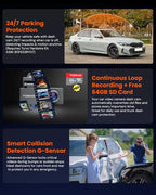 TD3 4K+2K Dash Cam with App, Camera for Car Front and Back with 5G WiFi & GPS, Free 64GB Card, Night Vision Dashcam Front Cameras 24/7 Recording When Car is Off, Security Camera for Cars