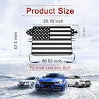 1 PC Car Windshield Snow Cover, American Flag Design Snow & Ice Protection De-Frost Cover, 69" x 42" Four Seasons Universal Shade Anti-UV Cover, Auto Universal Accessories (Black)