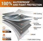 Half Car Cover SUV, Windshield Top Cover for Ice and Snow with Cotton Liner, Snow Car Cover Waterproof All Weather for Sun, Rain, Dust, UV Protection Fit SUV L