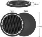 Car Coasters, 4 Pack Universal Vehicle Bling Car Coaster, Crystal Rhinestone Coaster for Cup Holders, Car Interior Accessories 2.75'' Silicone Anti Slip Car Coasters for Women (Black)