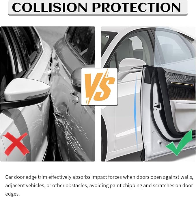 16.4Ft Car Door Edge Guards,Anti-Collision Car Door Protector Edge Guards Strip Avoid Scratche/Dust/Protect Interior,Universal Cars Doors Trim Protector for Doors/Hood/Trunk