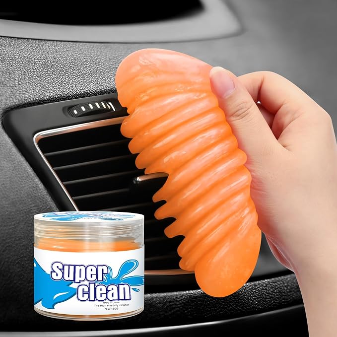 Car Cleaning Gel Car Cleaning Putty Car Putty Car Interior Cleaner Car Slime Car Detailing Kit Car Accessories Gifts for Men Women Stocking Stuffers Orange