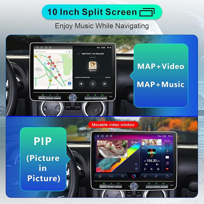 8 Core Car Radio 64G for Jeep Wrangler JK Compass Grand Cherokee Dodge Ram Upgrade Stereo Wireless CarPlay Android Auto,10.1 '' Touchscreen Head Unit Knob Design GPS WiFi AM/FM SWC