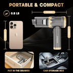 Car Portable Vacuum Cleaner, 20000PA Cordless Handheld Vacuum with Brushless Motor, 3-Speed Mode, 4-in-1 Air Duster & Air Blower for Car, Home, Office, Camping - Grey