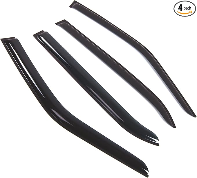 Outside Mount Window Vent Visors Rain Guards Compatible with Mercedes-Benz S320 LWB 1992-1999 | Side Window Wind Deflectors Rain Shields | Smoke Tinted, 4 Pcs Set, DGWV-829