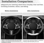 5D Honeycomb Knight White Car Steering Wheel Cover,14.5-15 Inch Universal Carbon Fibre Leather Covers Breathable Anti-Slip Odorless Steering Wheels Accessories for Men Women