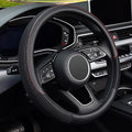 16 inch Steering Wheel Cover, Black Microfiber Leather Viscose, Breathable, Compatible for F150 F250 F350 Ram 4Runner Tacoma Tundra Range Rover