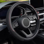 16 inch Steering Wheel Cover, Black Microfiber Leather Viscose, Breathable, Compatible for F150 F250 F350 Ram 4Runner Tacoma Tundra Range Rover