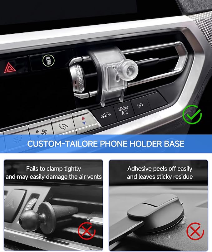 Qi2.2 25W Wireless Charger Car Phone Mount for BMW 2/3/4 Series 2022-2024 | 3 Series 19-25,4 Series/i4 21-24, Magsafe Accessories Fast Charging Magnetic Cell Phone Holder Compatible with iPhone Android