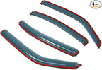 in-Channel Window Vent Visors Rain Guards Compatible with Dodge Dakota Quad Cab/Extended Cab 2000-2004 | Side Window Wind Deflectors Rain Shields | Light Grey, 4 Pcs Set, LGWV-114i