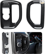 Car ABS Carbon Fiber Dashboard Side Air Vent AC Outlet Interior Trim Decal Cover for 2019-2025 Chevy Silverado | for 2019-2021 GMC Sierra 1500 2500 3500 HD Accessories (Style A)