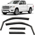 in-Channel Incredibly Durable Rain Guards for Dodge RAM 1500 2019-2026 Quad Cab, Original Window Deflectors, Vent Deflector, Vent Window Visors, Dark Smoke Truck Accessories, 4 pcs- 619363