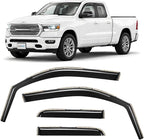 in-Channel Incredibly Durable Rain Guards for Dodge RAM 1500 2019-2026 Quad Cab, Original Window Deflectors, Vent Deflector, Vent Window Visors, Dark Smoke Truck Accessories, 4 pcs- 619363