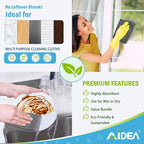 AIDEA Microfiber Cleaning Cloth Grey-400PK, Soft Absorbent Rags, Microfiber Towels for Cars, Kitchen Towels, Dusting Cloth for Home, Window, Cleaning Supplies, 12"×12"