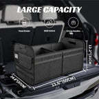 Car Trunk Organizer for SUV - 70L Collapsible Tactical MOLLE Car Storage with Reinforced Handles & Multiple Pockets, Sturdy Trunk Organizers for Groceries, Tools & Outdoor Storage (Black)