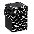 Car Trash Can with Lid Black and White Goth Bats Collapsible Reusable Leak-Proof Auto Garage Bag,Hanging Vehicle Car Accessories Interior Car Organizer