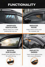2021-2026 Tape-On Rain Guards for Chevrolet Chevy Trailblazer (Crossover) Side Window Visor Deflectors LS LT ACTIV RS Durable Tinted Shades 2022 2023 2024 2025